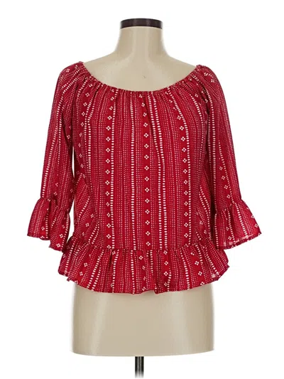 Pre-owned Sanctuary 3/4 Sleeve Blouse In Red