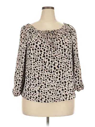 Pre-owned Sanctuary 3/4 Sleeve Blouse In Tan