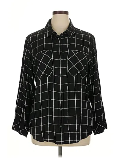 Sanctuary 3/4 Sleeve Button Down Shirt In Black