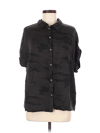 Pre-owned Sanctuary 3/4 Sleeve Button Down Shirt In Black