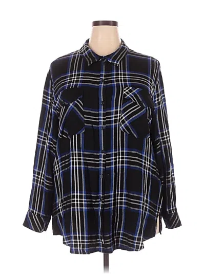 Pre-owned Sanctuary 3/4 Sleeve Button Down Shirt In Black