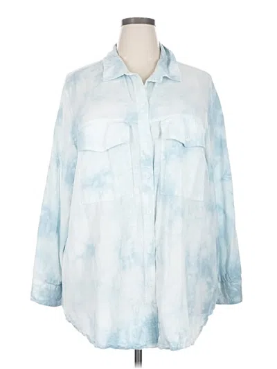 Pre-owned Sanctuary 3/4 Sleeve Button Down Shirt In Blue