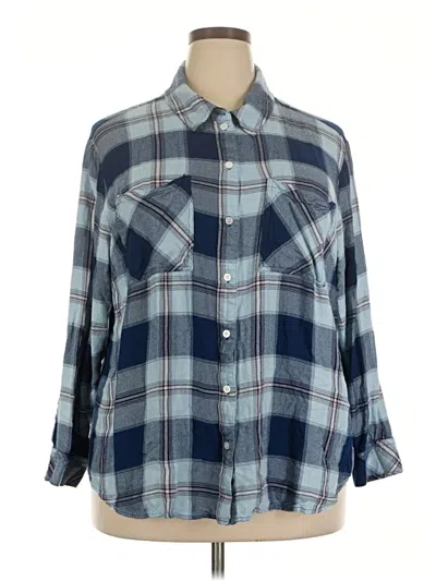 Pre-owned Sanctuary 3/4 Sleeve Button Down Shirt In Blue