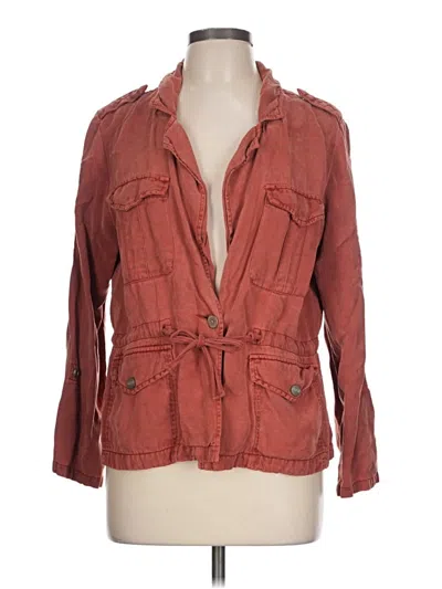 Pre-owned Sanctuary 3/4 Sleeve Button Down Shirt In Brown
