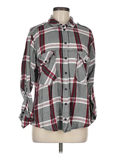 Pre-owned Sanctuary 3/4 Sleeve Button Down Shirt In Gray