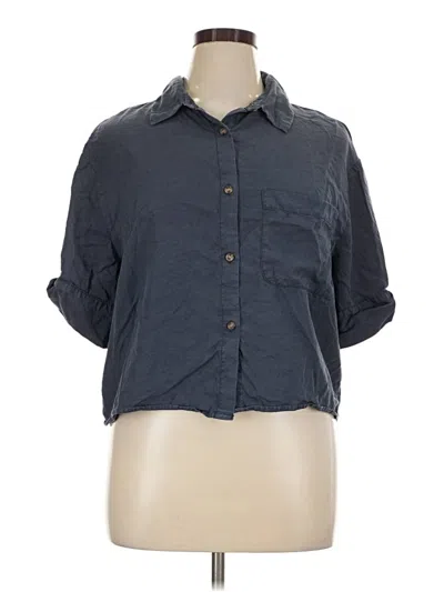 Pre-owned Sanctuary 3/4 Sleeve Button Down Shirt In Gray