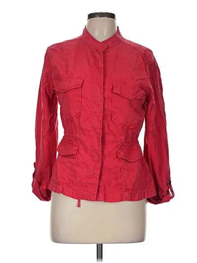 Pre-owned Sanctuary 3/4 Sleeve Button Down Shirt In Red