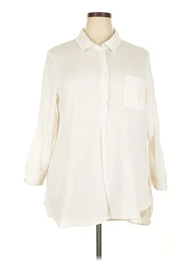 Pre-owned Sanctuary 3/4 Sleeve Button Down Shirt In White