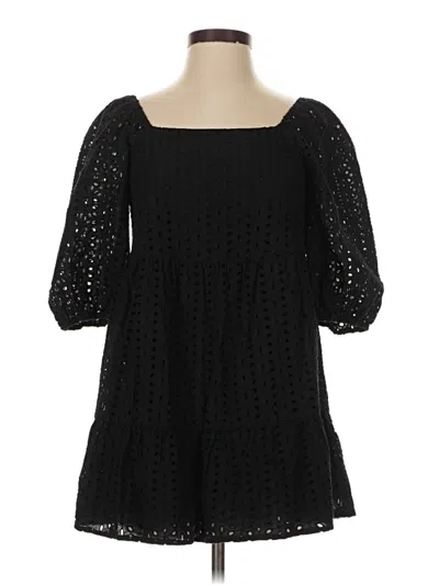 Pre-owned Sanctuary 3/4 Sleeve Top Black Square Neckline Tops