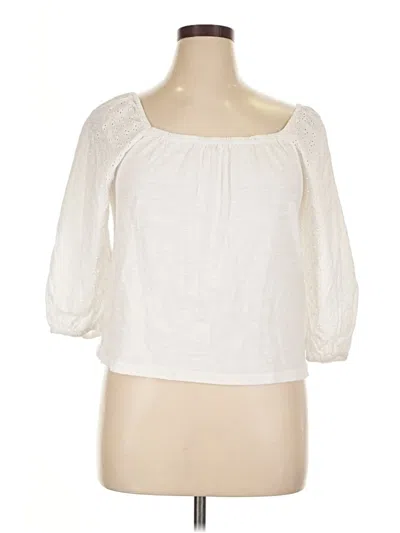 Pre-owned Sanctuary 3/4 Sleeve Top White Square Neckline Tops