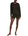 Sanctuary 3pc Boxer Pajama Set In Black