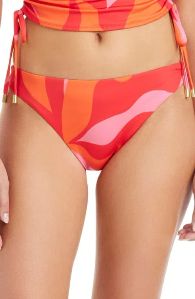 Sanctuary Abstract Print Bikini Bottoms In Red