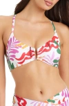Sanctuary Abstract Print Bikini Top In Multi