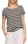Sanctuary Abstract Print Cotton T-shirt In Black/white Stripe