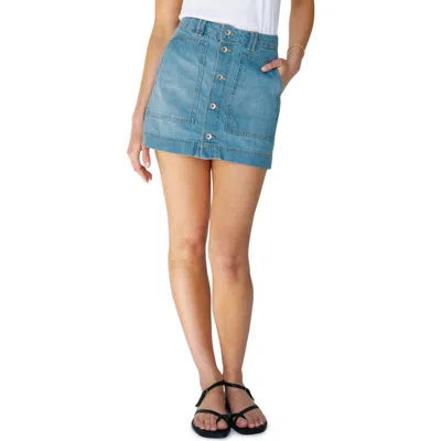 Sanctuary All Buttoned Up Denim Miniskirt
