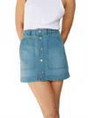 Sanctuary All Buttoned Up Mini Skirt In Dream Team In Blue