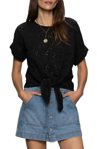 Sanctuary All Day Eyelet Embroidery T-shirt In Black