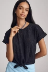 Sanctuary All Day Eyelet Embroidery T-shirt In Black