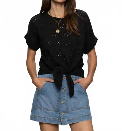 Sanctuary All Day Eyelet Embroidery T-shirt In Black