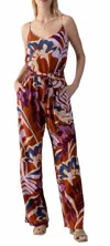 Sanctuary All Day Palm Print Belted Jumpsuit In Multi