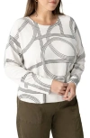 Sanctuary All Day Long Floral Cotton Blend Sweater In Graphic Lines