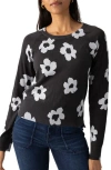 Sanctuary All Day Long Floral Cotton Blend Sweater In Pearl Blue
