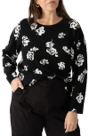 Sanctuary All Day Long Floral Cotton Blend Sweater In Rose Pop