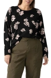 Sanctuary All Day Long Floral Cotton Blend Sweater In Rose Pop Rosewood