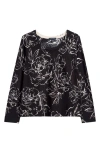 Sanctuary All Day Long Floral Cotton Blend Sweater In Rose Stencil