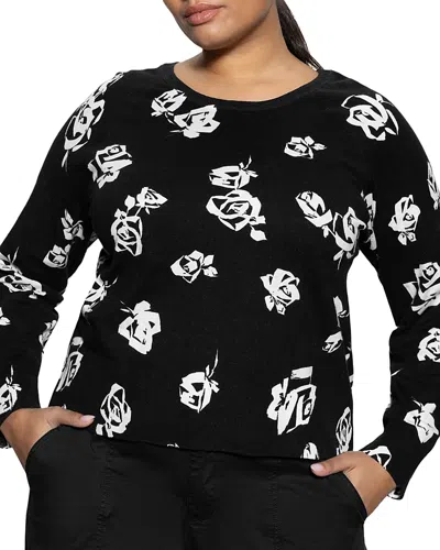 Sanctuary All Day Long Printed Sweater In Rose Pop