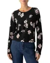 Sanctuary All Day Long Printed Sweater In Rose Pop Red
