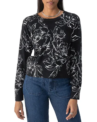 (取寄) サンクチュアリ レディース オール デイ ロング セーター Sanctuary women All Day Long Sweater Rose Stencil Black Sanctuary All Day Long Floral Cotton Blend Sweater In Rose Stencil