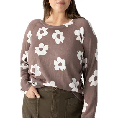 Sanctuary All Day Long Printed Sweater In Cocoa Flow