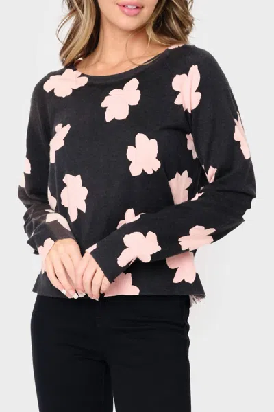Sanctuary All Day Long Sweater In Rose Smoke Flower In Multi