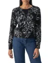 Sanctuary Silvana Floral Knit Long Sleeve Sweater In Black In Multi