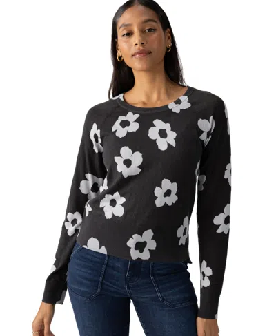 Sanctuary All Day Long Sweater In Pearl Blue Flower Pop