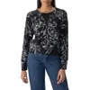 Sanctuary Silvana Floral Knit Long Sleeve Sweater In Black In Rose Stencil