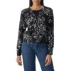 Sanctuary Silvana Floral Knit Long Sleeve Sweater In Black In Rose Stencil