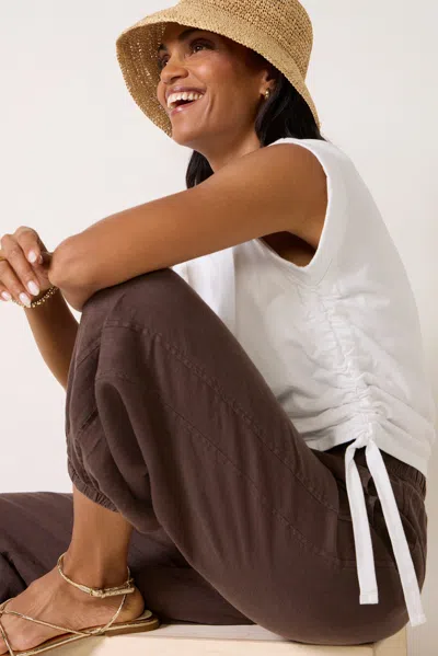 Sanctuary All Day Ruched Tshirt In White