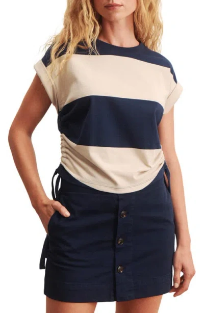 Sanctuary All Day Stripe Side Tie Organic Cotton Blend T-shirt In Multi