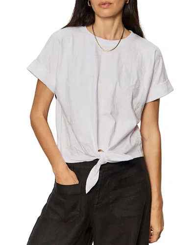 Sanctuary All Day Embroidered Tie Hem T-shirt In White
