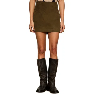 Sanctuary All In Faux Suede Miniskirt In Green