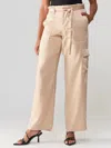 Sanctuary All Tied Up High Rise Cargo Pant In Moonlight Beige In Nude