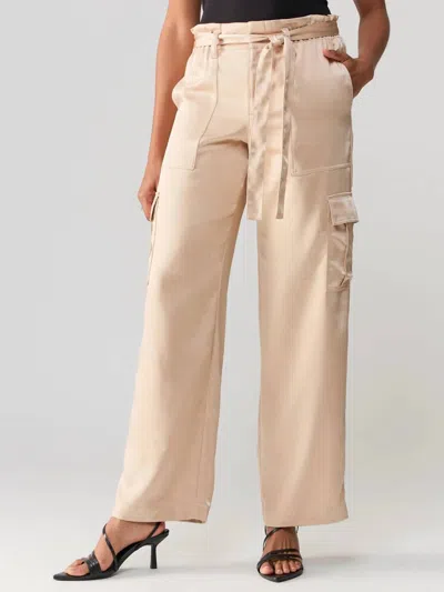 Sanctuary All Tied Up High Rise Cargo Pant In Moonlight Beige In Nude
