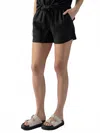 Sanctuary Always Linen Short In Black In Black