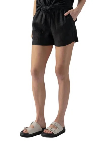 SANCTUARY ALWAYS LINEN SHORT IN BLACK