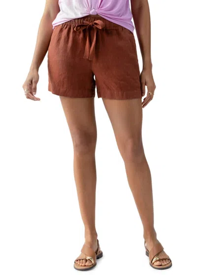 Sanctuary Always Linen Shorts In Rich Clay In Brown