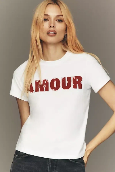 Sanctuary Timeless Amour Embeliished Organic Cotton T-shirt In White