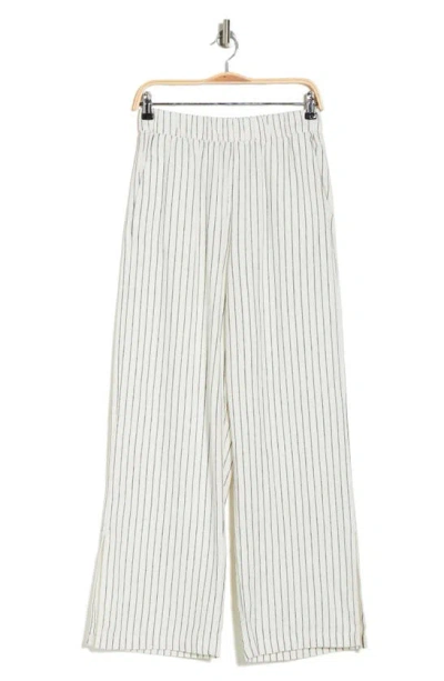 Sanctuary Anabelle Stripe Linen Blend Wide Leg Pants In White