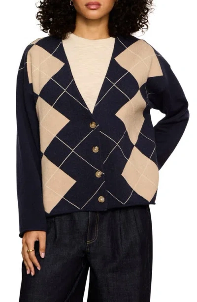 Sanctuary Arden Argyle Cardigan In Blue